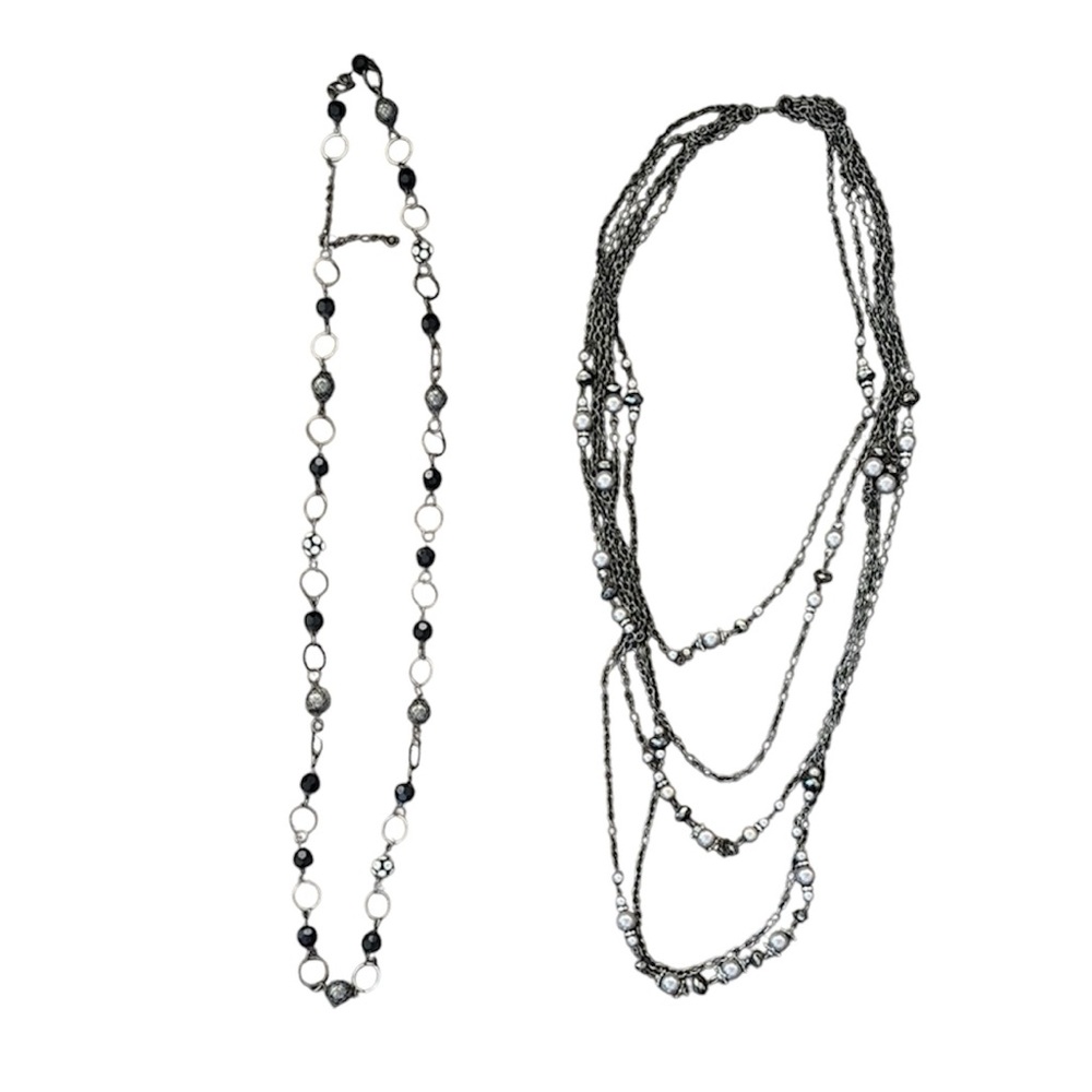 Two Long Necklaces Costume Jewelry